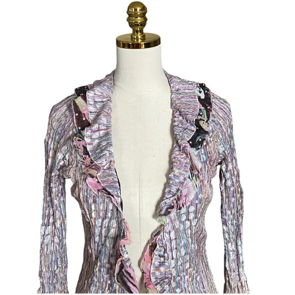 Women's Multicolor Ruffled Jacket - Picture 5 of 9
